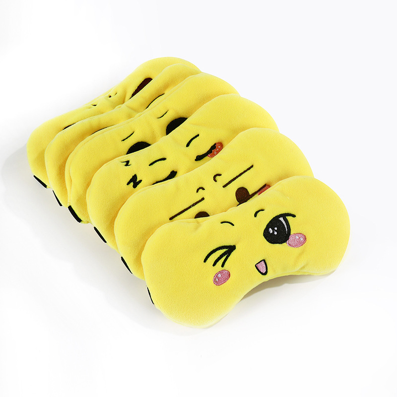 The new cute and quirky cartoon expression eye mask is soft, light-blocking and eye-protecting, suitable for both men and women during sleep Item Picture