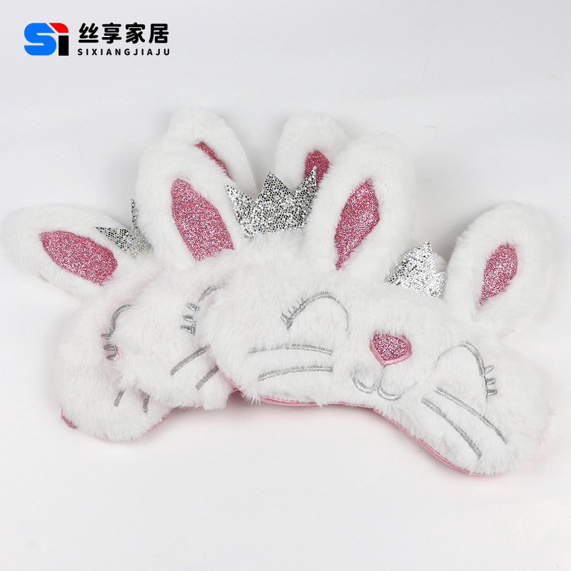 Customized cartoon plush rabbit eye masks for light-blocking girl outfits, personalized sleep eye protection masks are selling well across borders Application Scenario