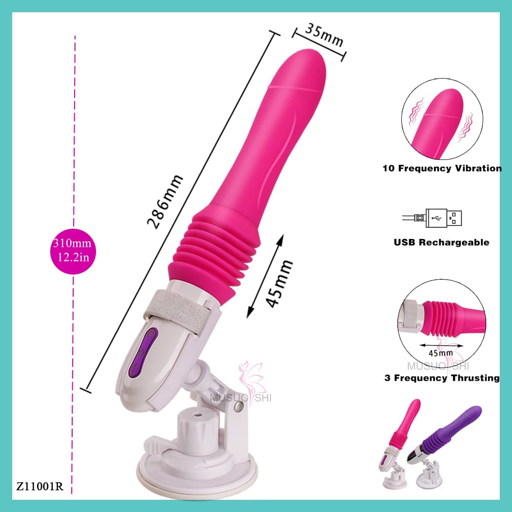 Z11001R  Sex Toys Realistic Full Automatic Telescopic Vibrator Electric Thrusting Dildo for Women Rechargeable Adult USB Rechargeable Vibrating Massager with Suction Base full figure
