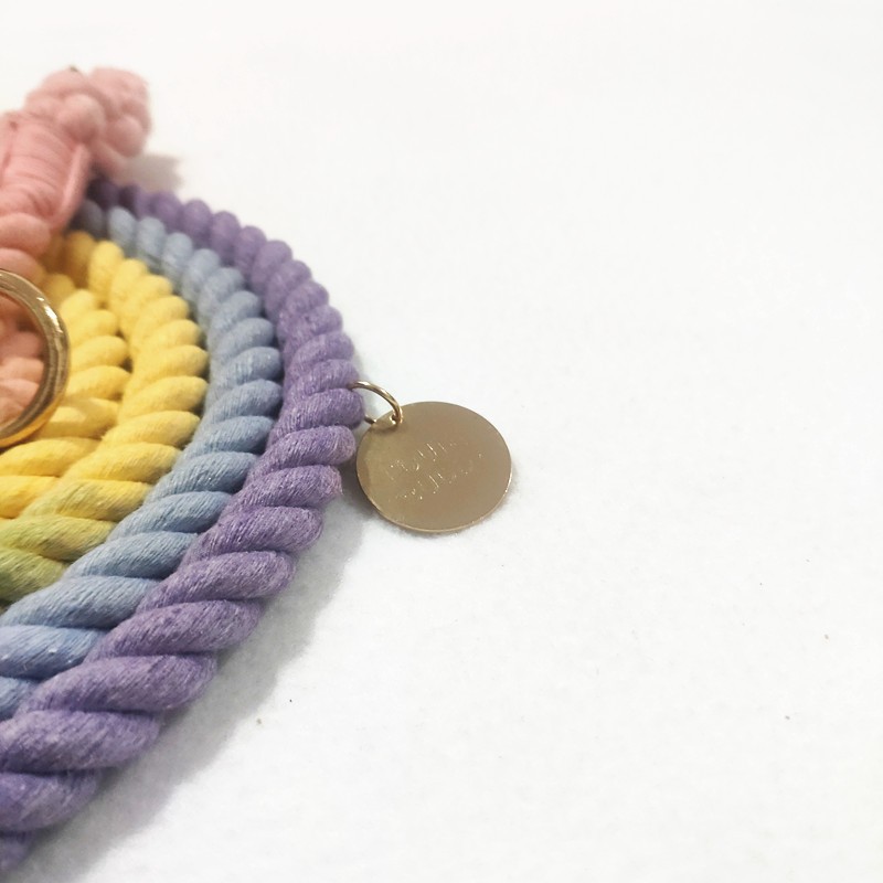 210*1.3cm double head double pull  color woven pet traction rope multifunctional waist pull slung pet traction rope three  gradient dog rope dog supplies details Picture