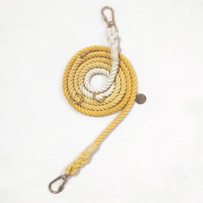 210*1.3CM双头双牵彩虹色编织宠物牵引绳 多功能腰牵斜挎宠物牽引繩 三股棉渐变狗绳狗狗用品详情9