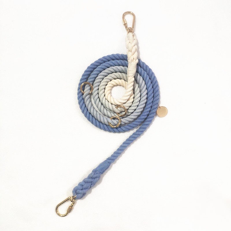 210*1.3CM双头双牵彩虹色编织宠物牵引绳 多功能腰牵斜挎宠物牽引繩 三股棉渐变狗绳狗狗用品详情11