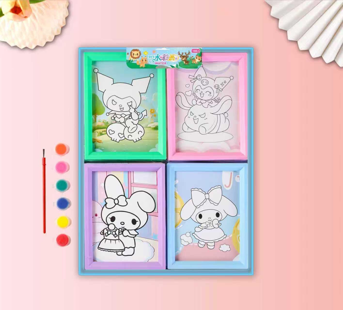 The size of the 16 watercolor picture frame products is 13.5X18 Item Picture