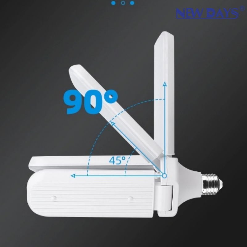 NEWDAYS brand's cross-border new LED bulb four-leaf eye-protecting folding lamp, energy-saving and power-saving high-brightness lighting lamp, indoor white light fan-shaped lamp leaf lamp details Picture