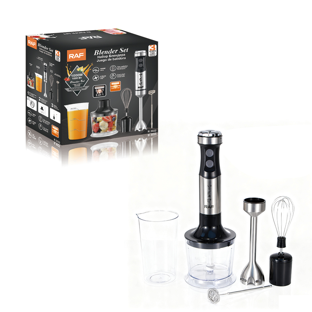 RAF European standard wired cooking stick, five-in-one electric food processor, juicing, mincing meat and beating eggs, kitchen handheld complementary food device Item Picture