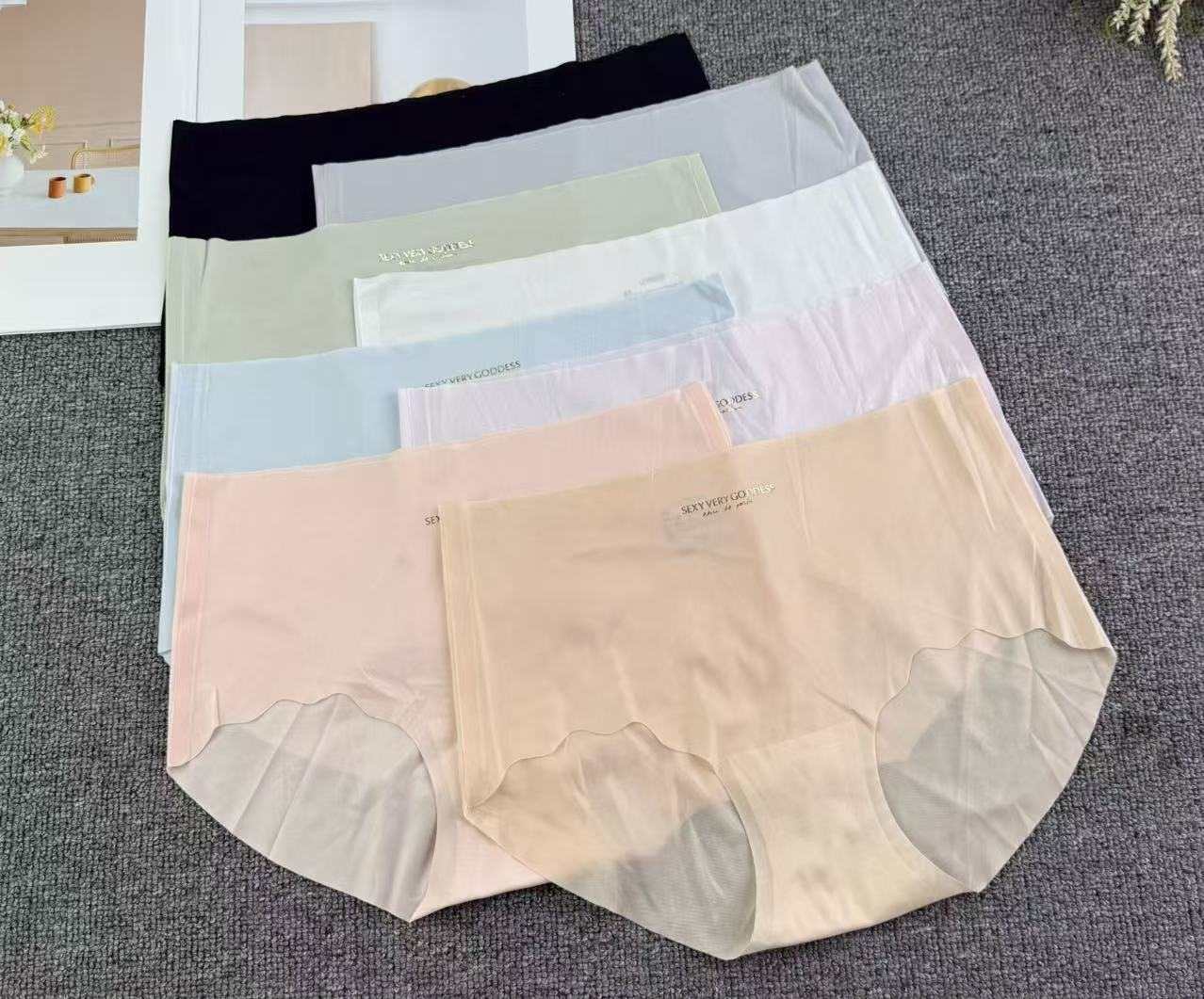 Model 1049# for export to the Middle East and Africa, inventory of seamless ice silk women's mask pants, comfortable for girls and students, breathable pure cotton crotch, gentle sweat-absorbing QNII women's underwear full figure