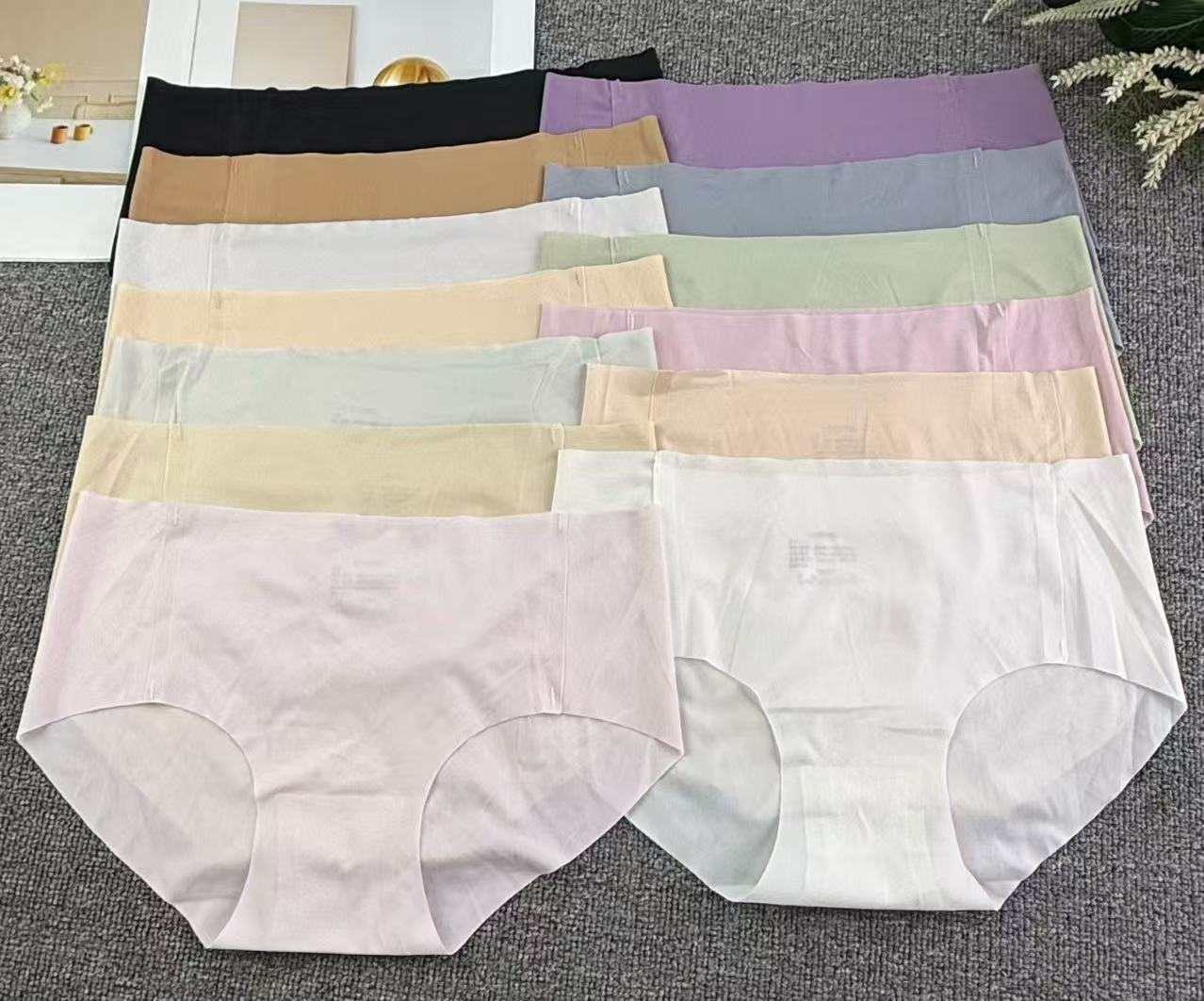 Model 003# High-waisted women's underwear for export to the Middle East and Africa, simple solid color, one-piece brocade, non-skin-pressing, cotton crotch, skin-friendly and non-irritating, women's seamless underwear QNI full figure
