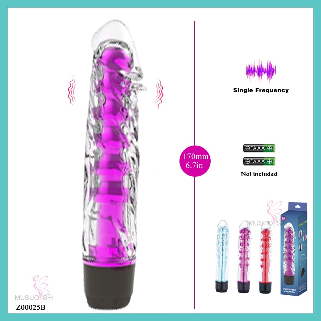 Z00025B  Battery Powered Adult Sex Toys Female Massage Vibrator  Couples Bed Use Passion Enhancer Dropshipping Private Parts Adult Sex ToysPurple Crystal Vibration Massager 6.7in - Single Frequency full figure