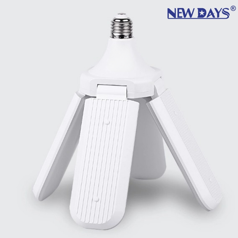 NEWDAYS brand's cross-border new LED bulb four-leaf eye-protecting folding lamp, energy-saving and power-saving high-brightness lighting lamp, indoor white light fan-shaped lamp leaf lamp Specification image