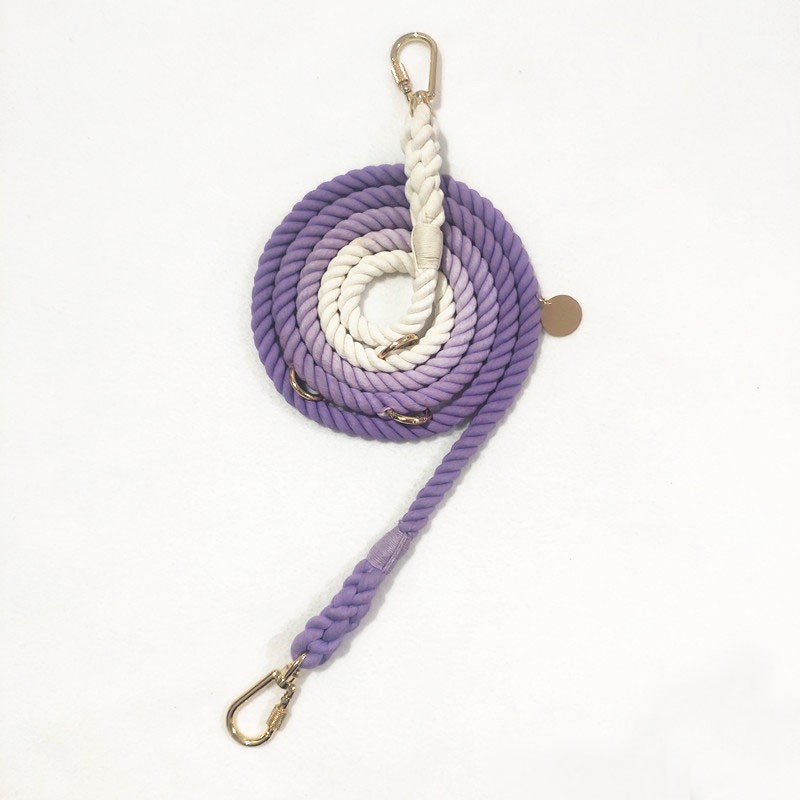 210*1.3CM双头双牵彩虹色编织宠物牵引绳 多功能腰牵斜挎宠物牽引繩 三股棉渐变狗绳狗狗用品详情12