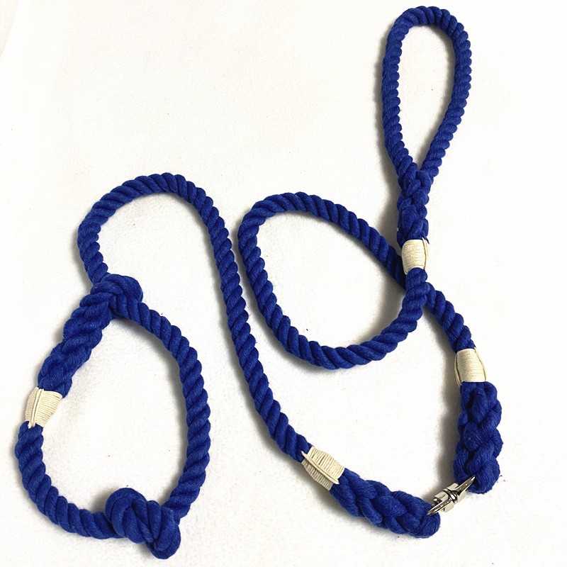 150*1.2CM Cross-border supply of in-stock pet leash, three-strand color hand-woven pet dog leash P chain details Picture