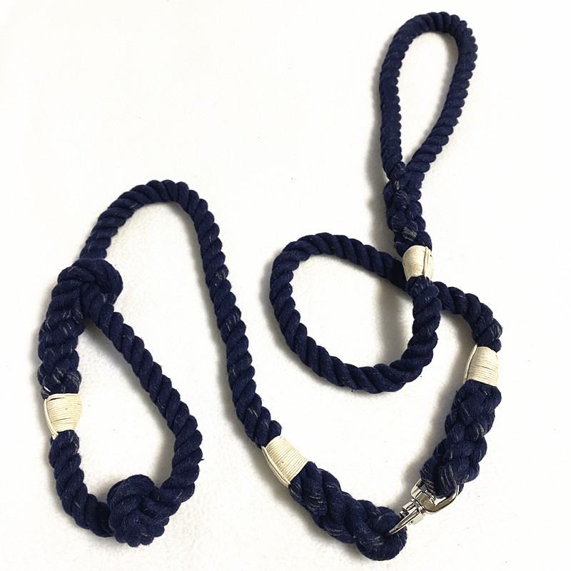 150*1.2CM Cross-border supply of in-stock pet leash, three-strand color hand-woven pet dog leash P chain full figure