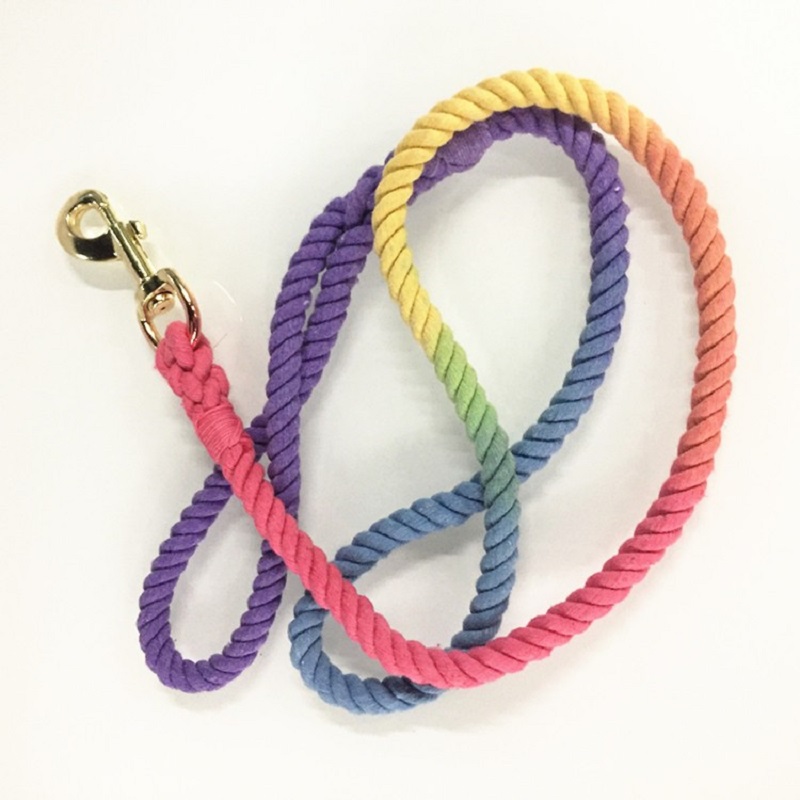150*1.3CM Colorful woven dog leash, pet telescopic leash, chest and back dog supplies, stretchable and anti-bite multi-functional pet leash Item Picture