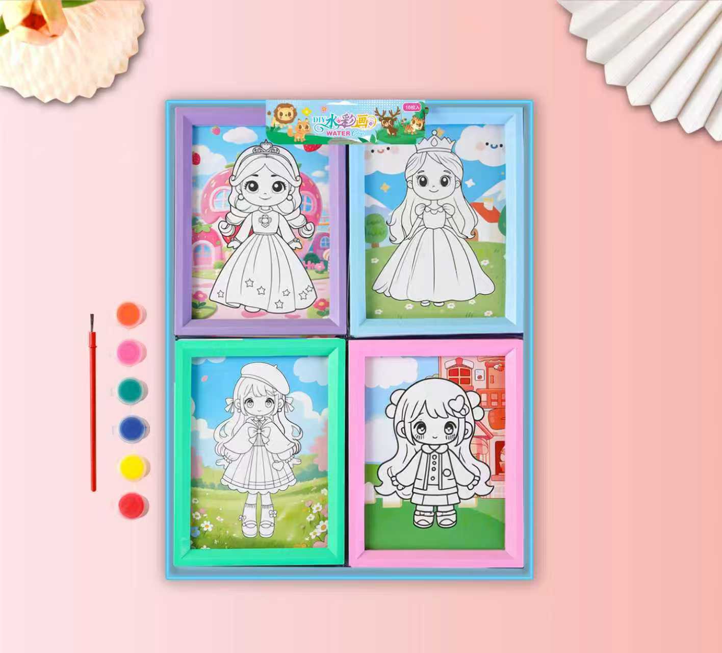 The size of the 16 watercolor picture frame products is 13.5X18