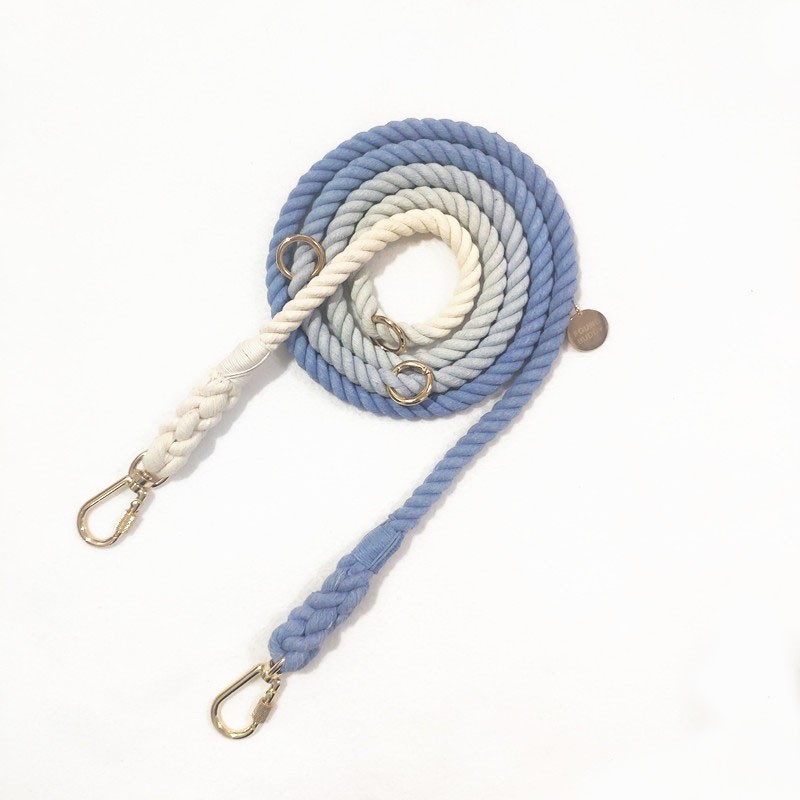 210*1.3CM双头双牵彩虹色编织宠物牵引绳 多功能腰牵斜挎宠物牽引繩 三股棉渐变狗绳狗狗用品详情4