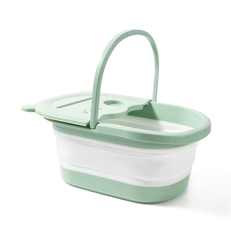 Foldable foot bath basin for comfortable massage and easy storage. Thickened and reinforced foot wash basin. Foldable foot wash bucket details Picture