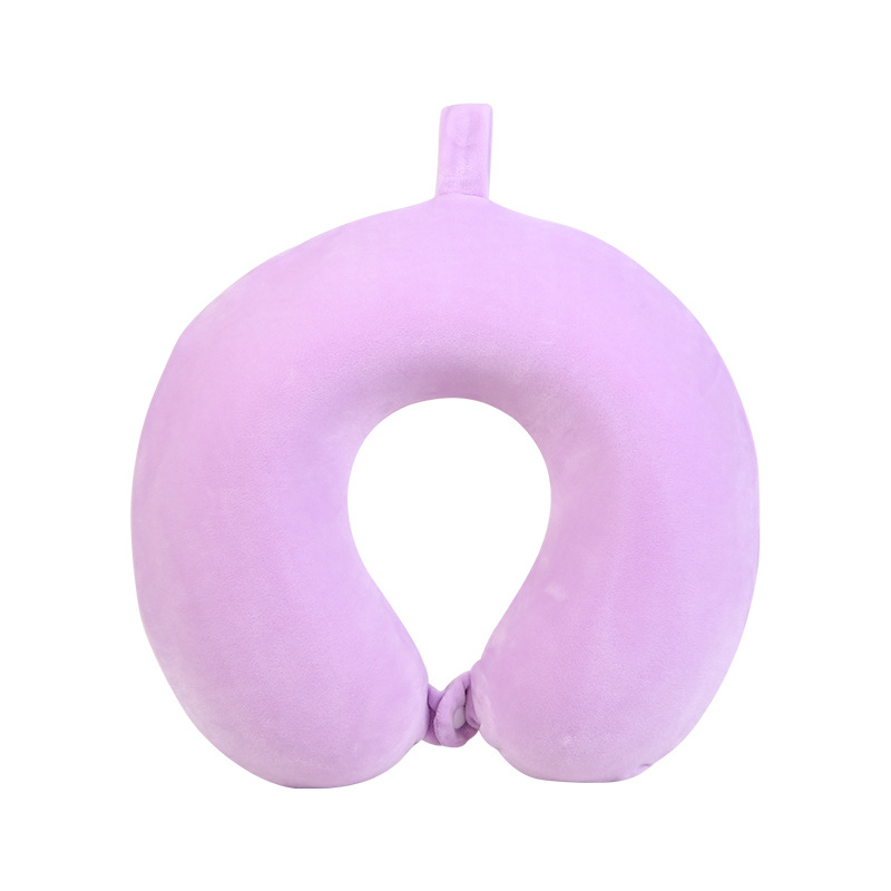 Solid-color U-shaped neck support pillow, memory foam, slow rebound, car travel, airplane, detachable and washable pillow core Item Picture