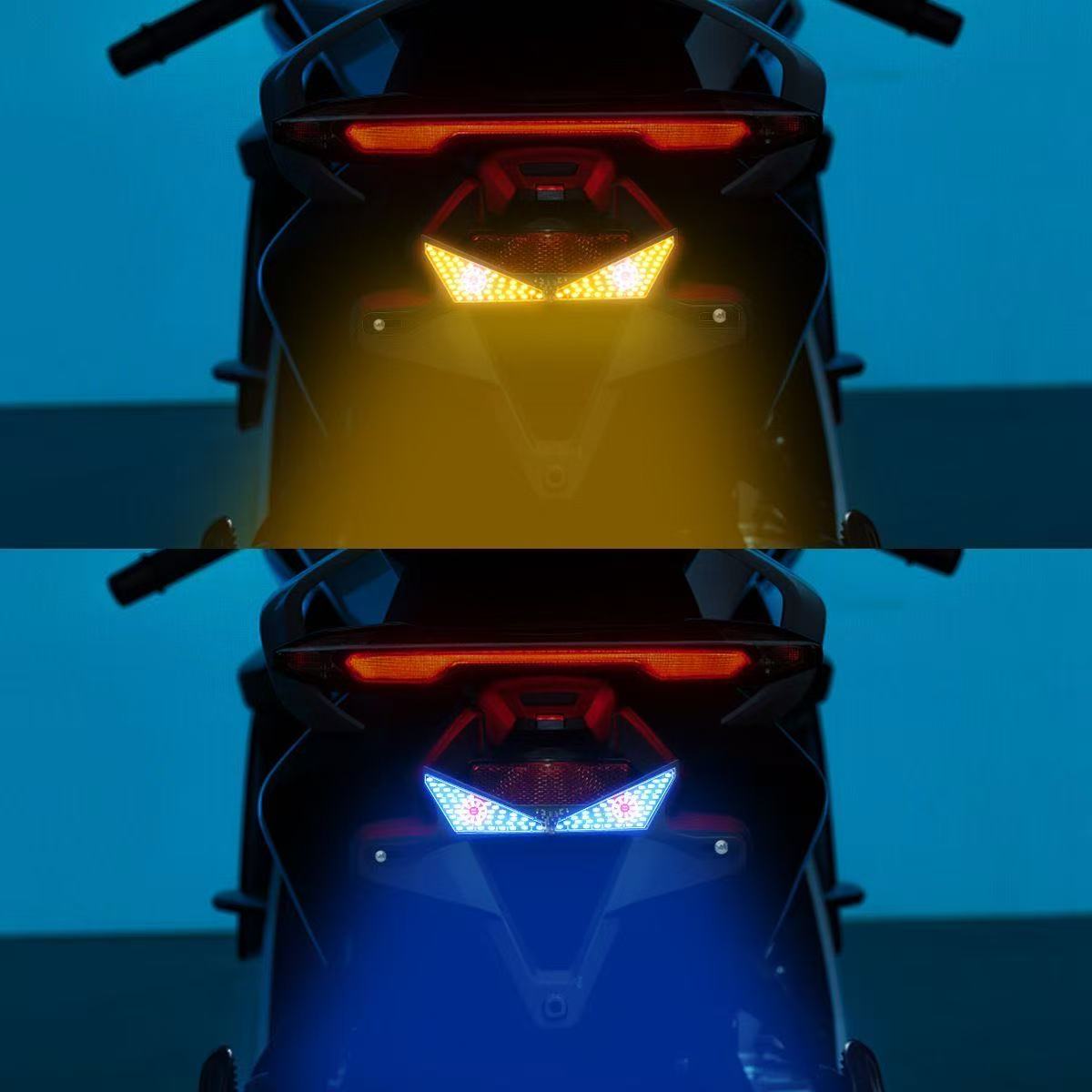Motorcycle license plate screw light, triangular semi-circular led light, flashing devil eyes, modified universal decorative accessories for vehicle lights details Picture