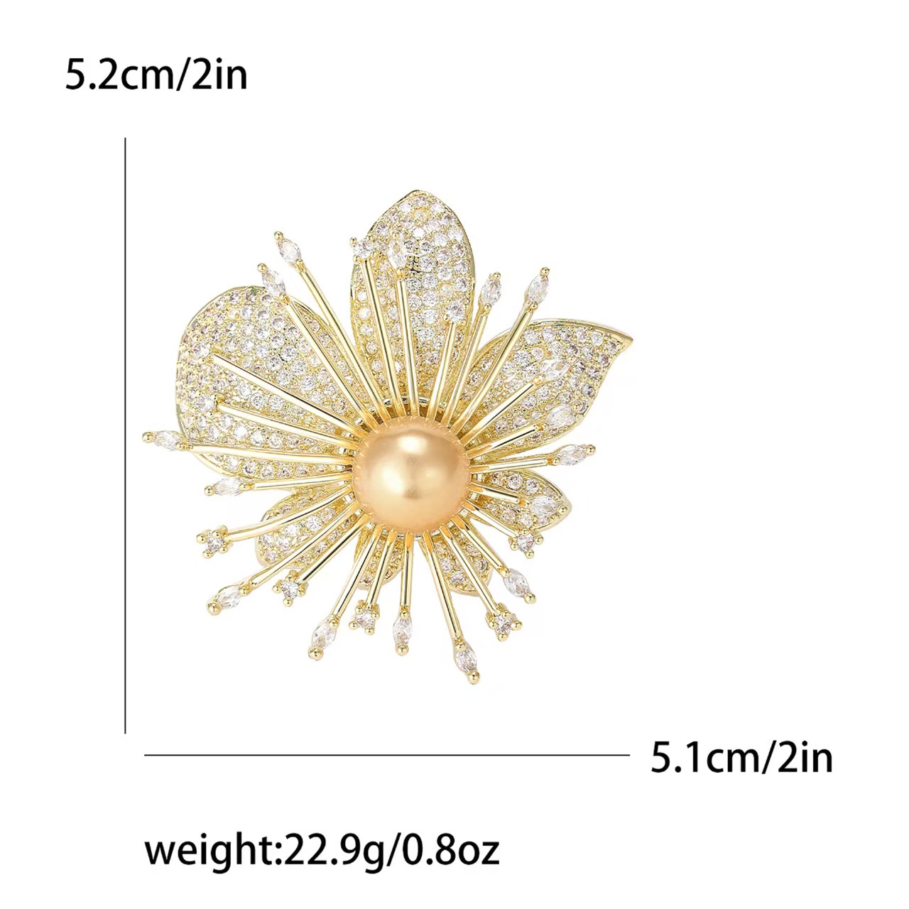 2021 Light Luxury Micro-inlaid Zircon Orchid Brooch, Noble Lady court-style brooch decoration, anti-glare Pearl Flower Pin Item Picture