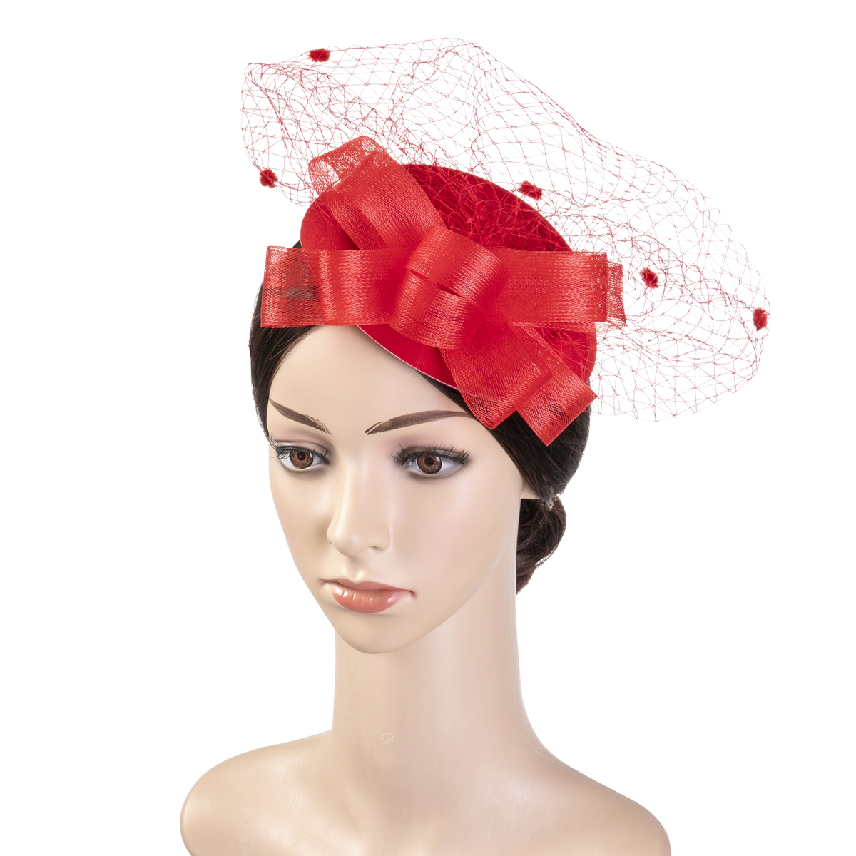 1 lady's face mask, net top hat, hairpin, handcrafted, afternoon tea, festival, party, banquet, birthday gift, horse racing festival, bride's hat, top hat, church cap strap, clip Item Picture