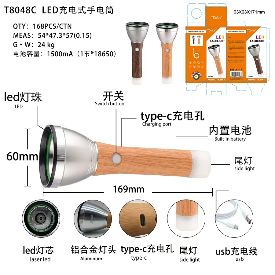 Outdoor mountaineering high-intensity flashlight portable lighting lamp, multi-functional flashlight lighting fan cross-border new model applicable scenarios flashlight high-intensity rechargeable lithium battery outdoor ultra-bright small mini industrial and mining lamp outdoor details Picture