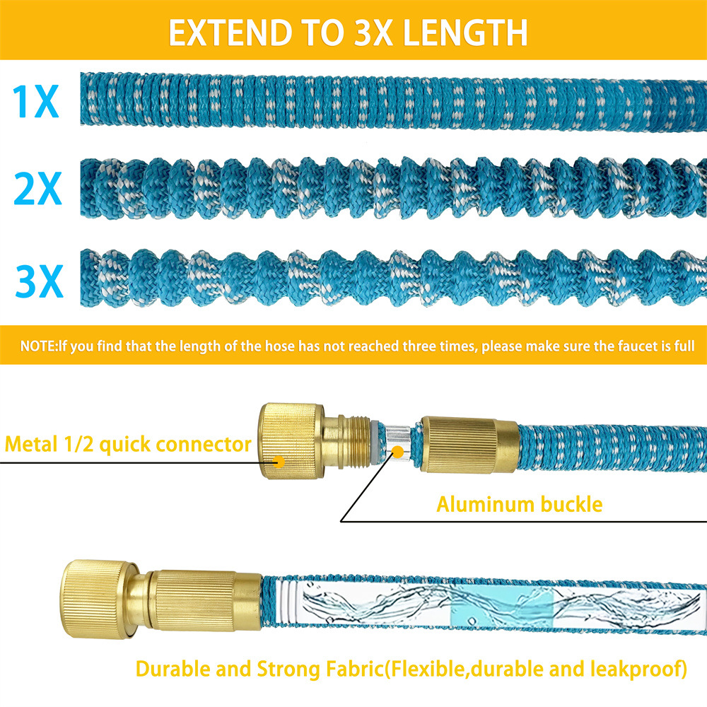 跨境自动伸缩花园软管家用高压洗车水枪套装家车两用便携洗车器详情3