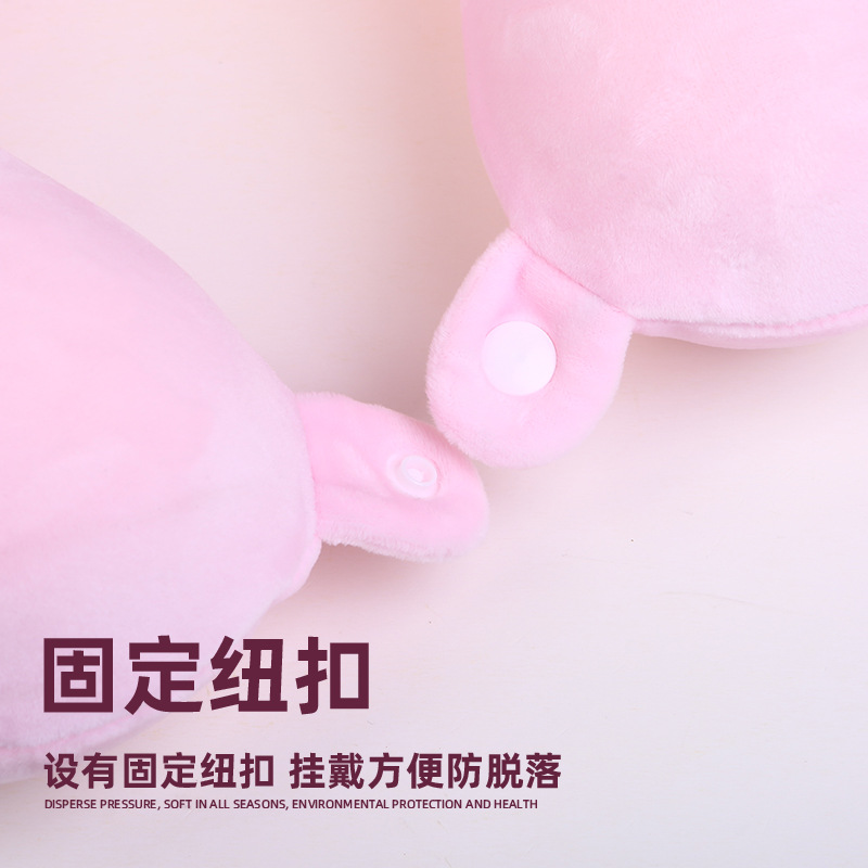 Solid-color U-shaped neck support pillow, memory foam, slow rebound, car travel, airplane, detachable and washable pillow core Specification image