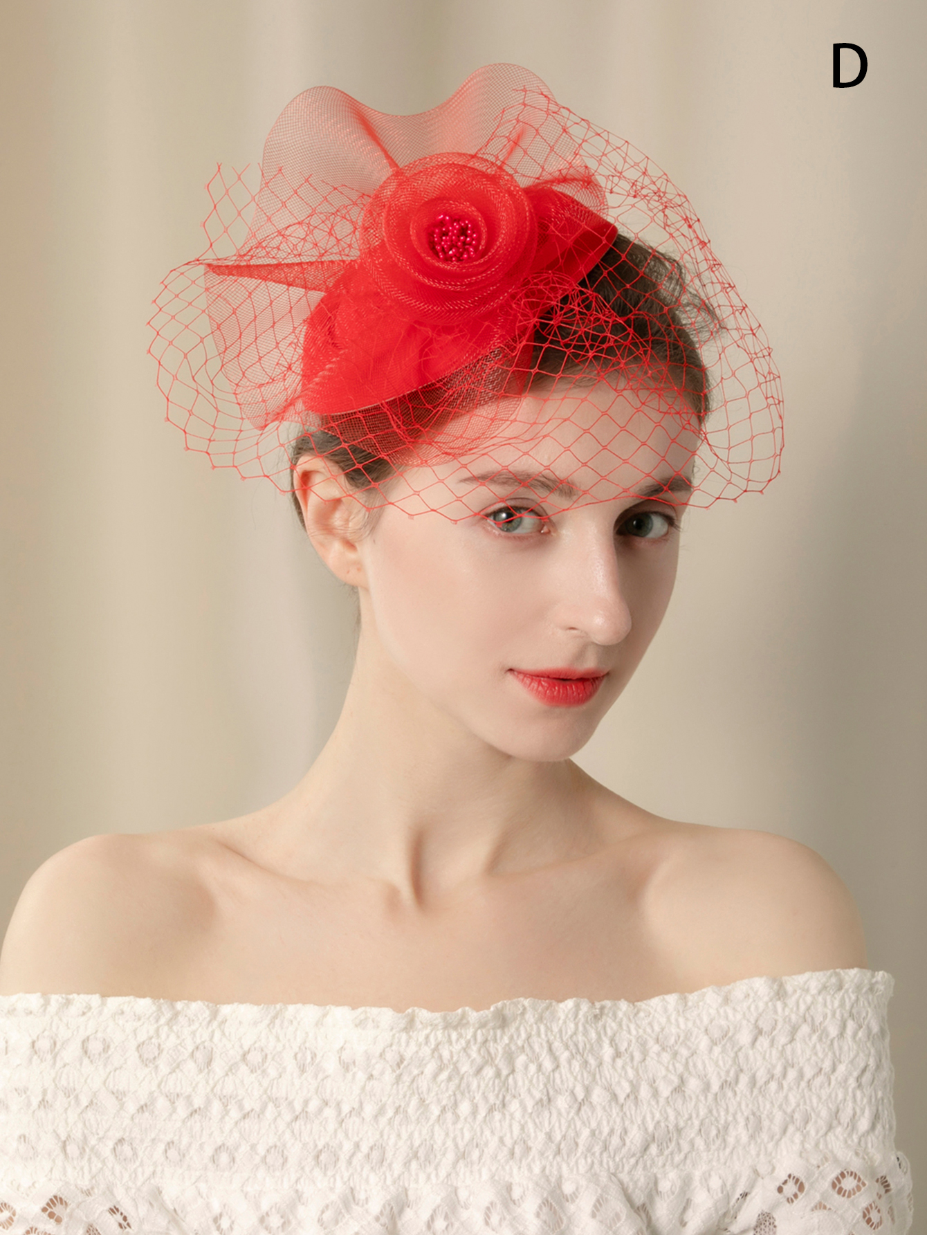 1 lady's tulle mask top hat, handcrafted afternoon tea, festival party, banquet, charming birthday, horse racing festival, wedding hat, top hat, church hat, Christmas Item Picture