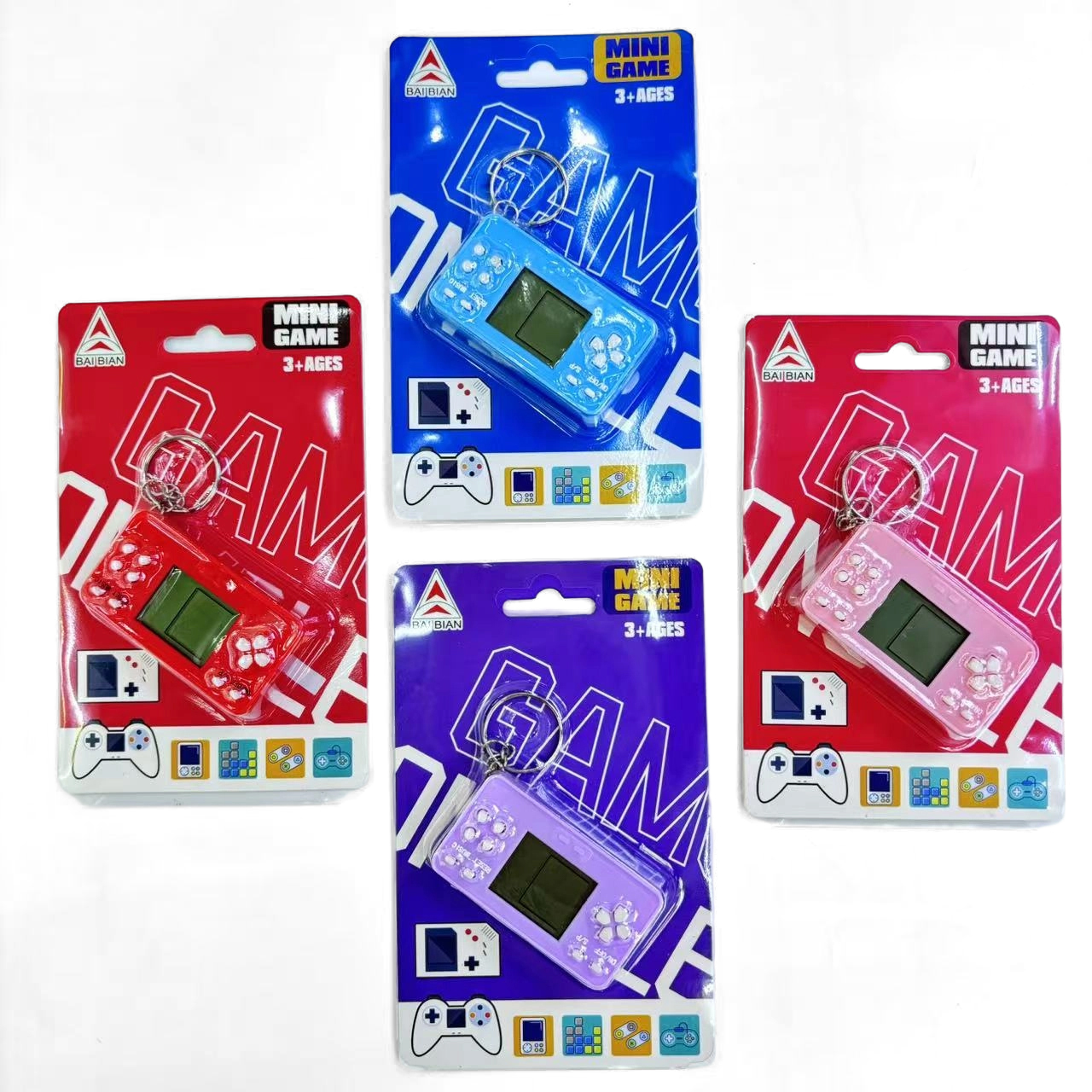 E22-C/T Russian square mini game transparent/solid color dual-mix exquisite small keychain, portable, factory direct sale