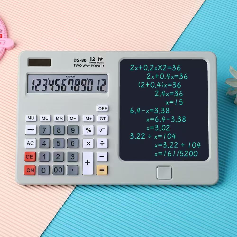 DS-80太阳能画画写字板便携计算器多功能数码计数器办公学习用计算器Writing board calculator 