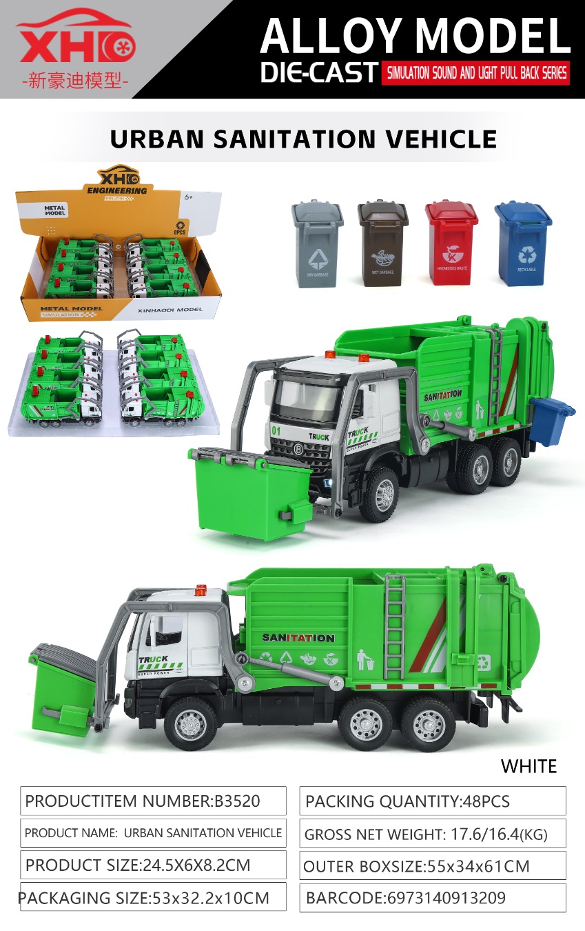 TK77816 urban sanitation vehicle 2 opens the door with sound, light and return force Specification image