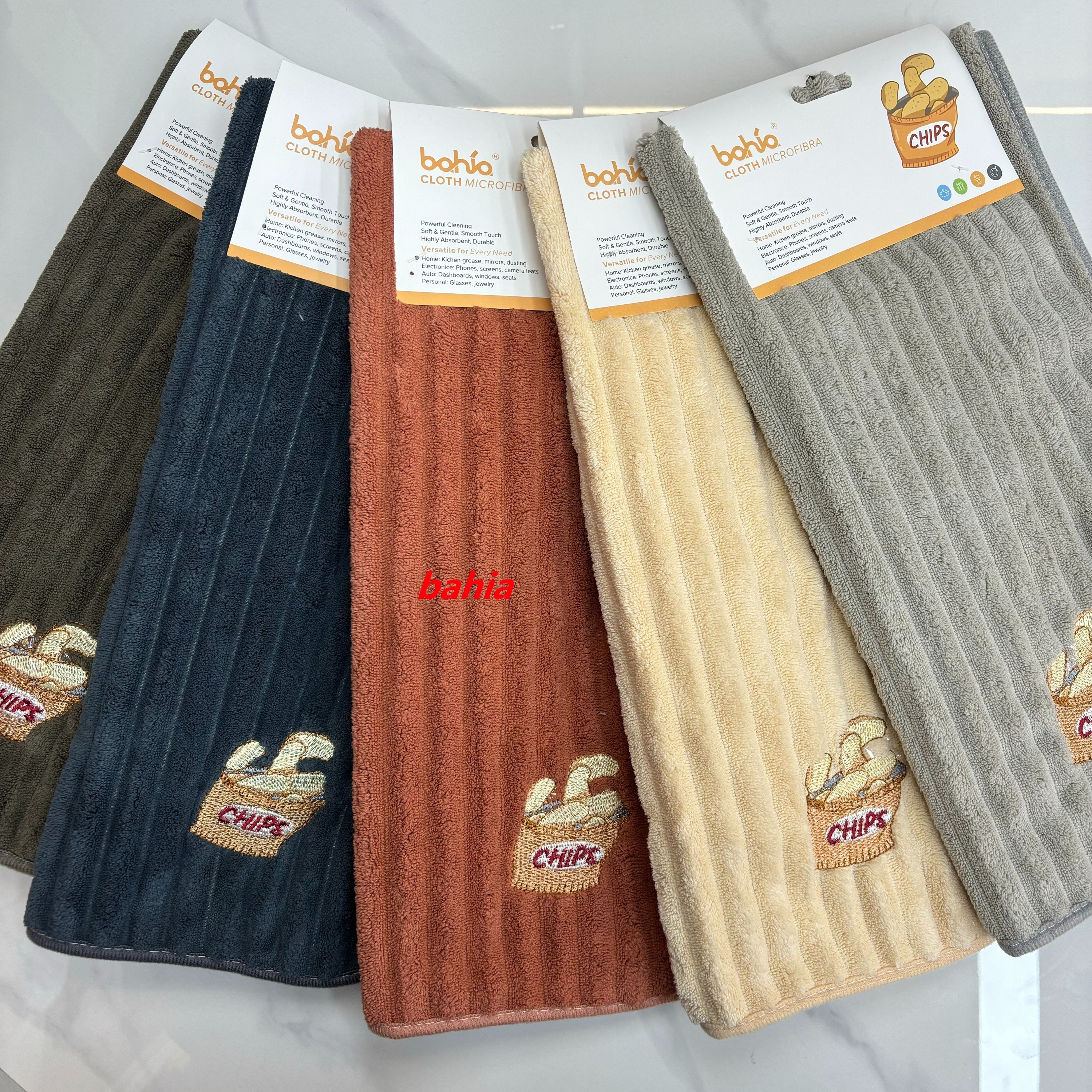刺绣薯条毛巾 35*75cm条格清洁巾 客、卧、茶室清洁茶巾 bahia