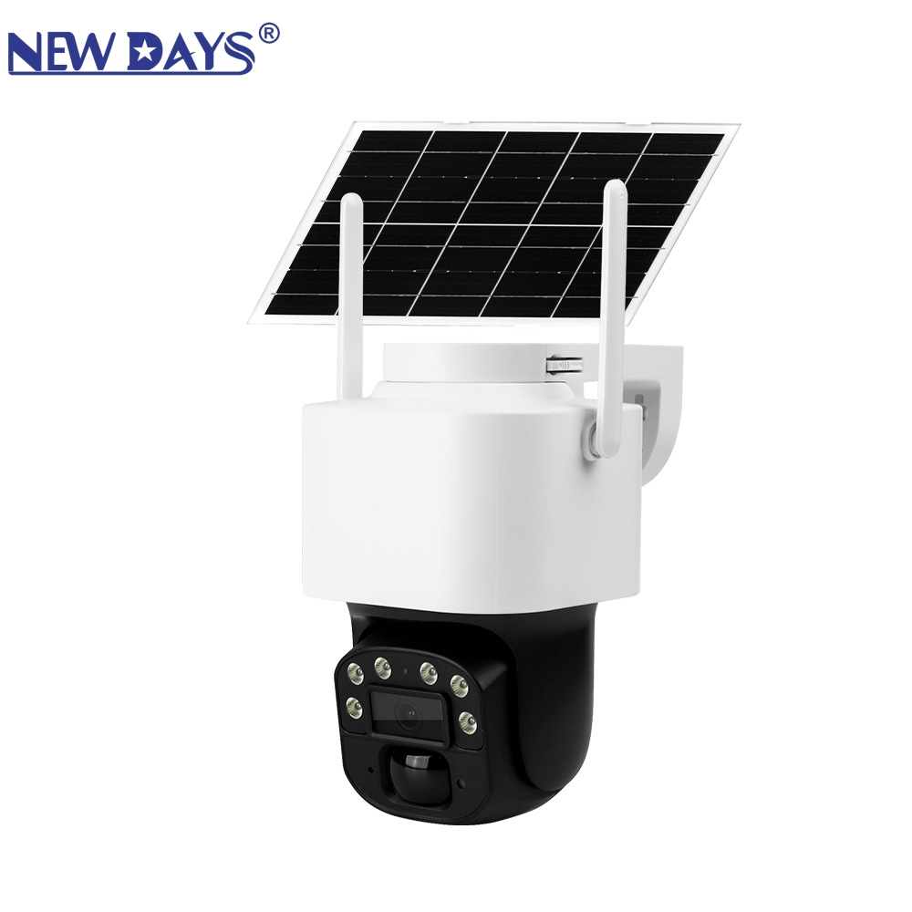 NEWDAYS品牌跨境新款太阳能监控摄像头，夜视球机4G防水高清，室内外安防手机远程摄像