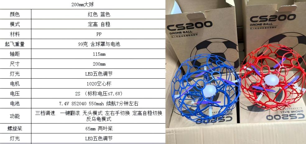 200mm remote-controlled football drone, a spherical youth competitive training equipment aircraft pic 2