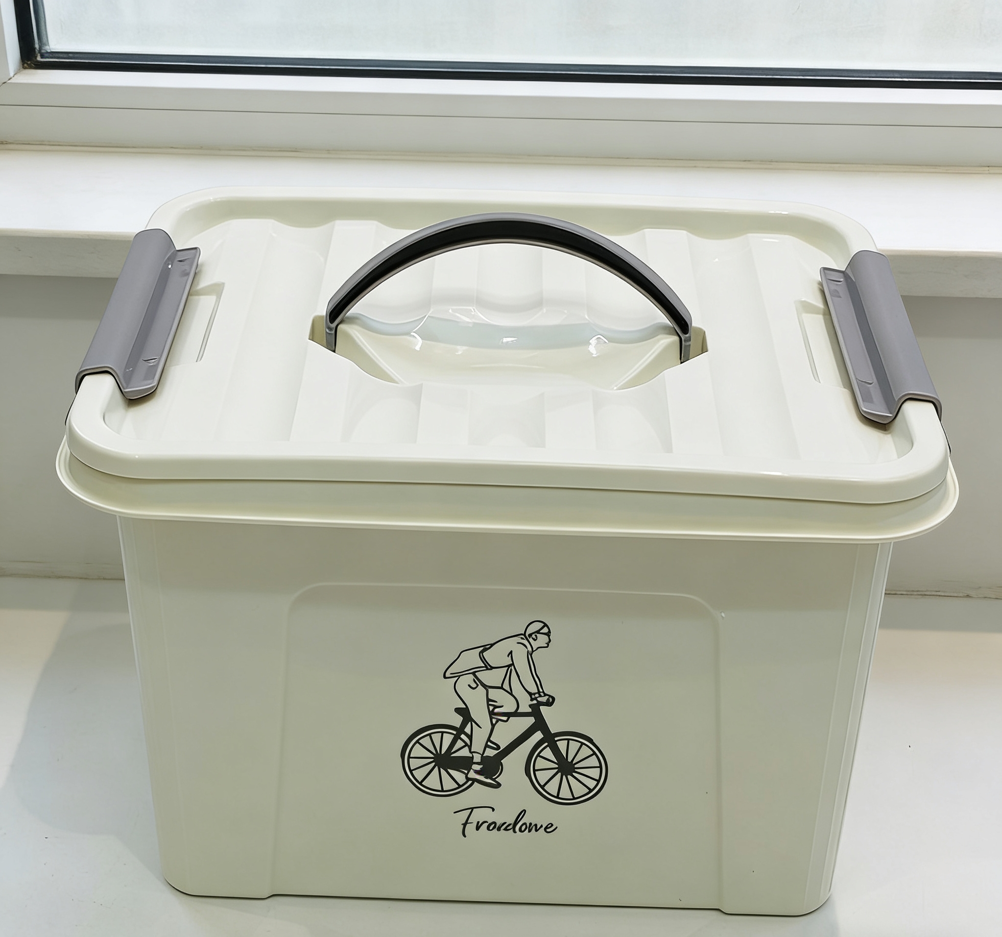 Wholesale of household thickened plastic storage boxes with handles, simple printed organizing boxes, snack, toy and clothing storage boxes, large-capacity organizing boxes details Picture