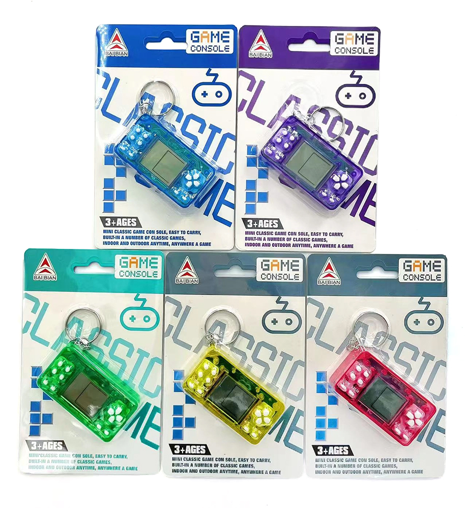 E22-C/T Russian square mini game transparent/solid color dual-mix exquisite small keychain, portable, factory direct sale Application Scenario