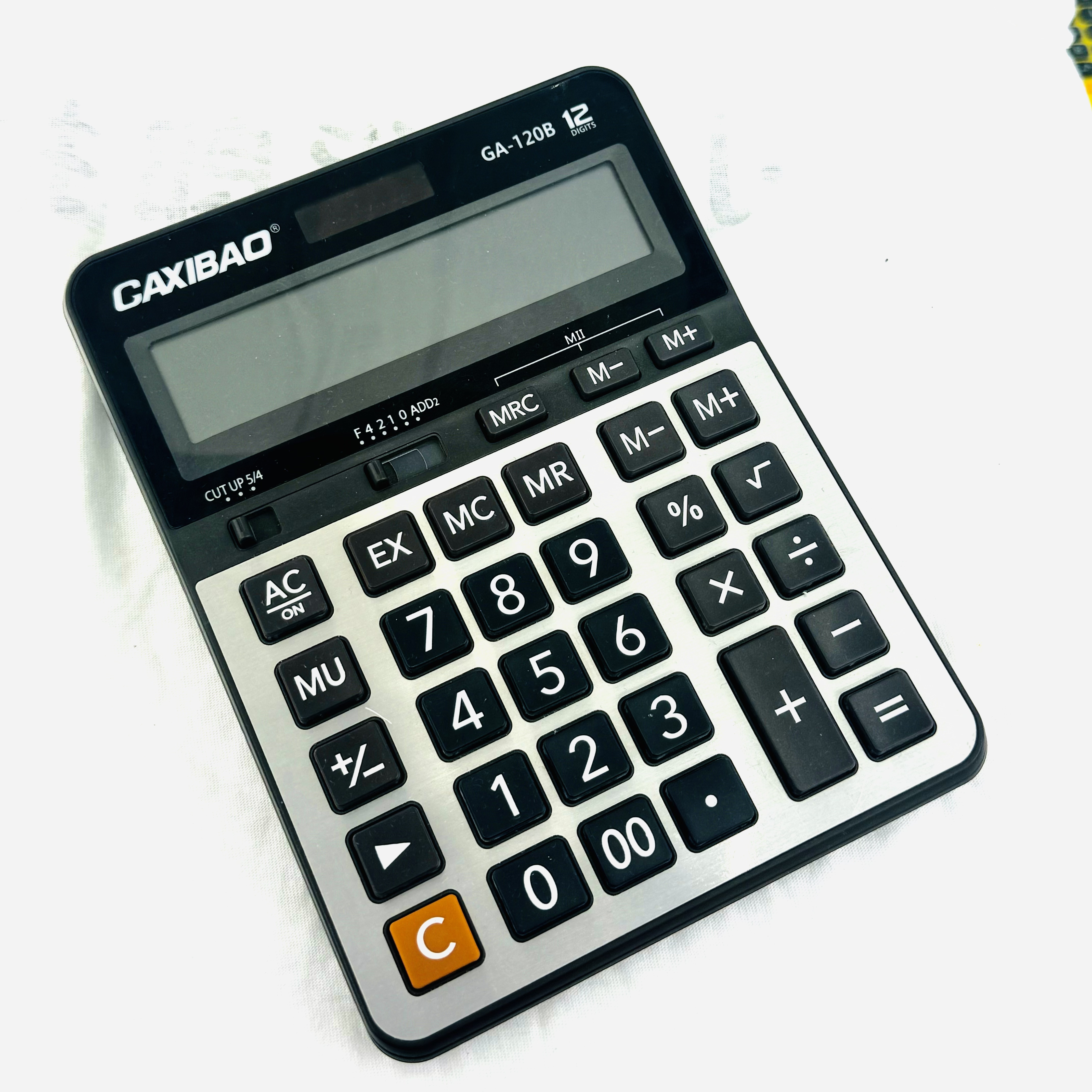 GAXIBAO GA120 12-digit calculator, specifically designed for office use in accounting and finance, featuring a large screen, large buttons, battery and solar power details Picture