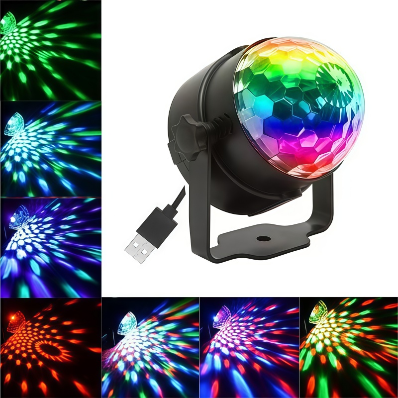 Bluetooth Magic Ball color light, seven-color flashing light, romantic smart high-volume KTV home voice-controlled Bluetooth sound system Specification image