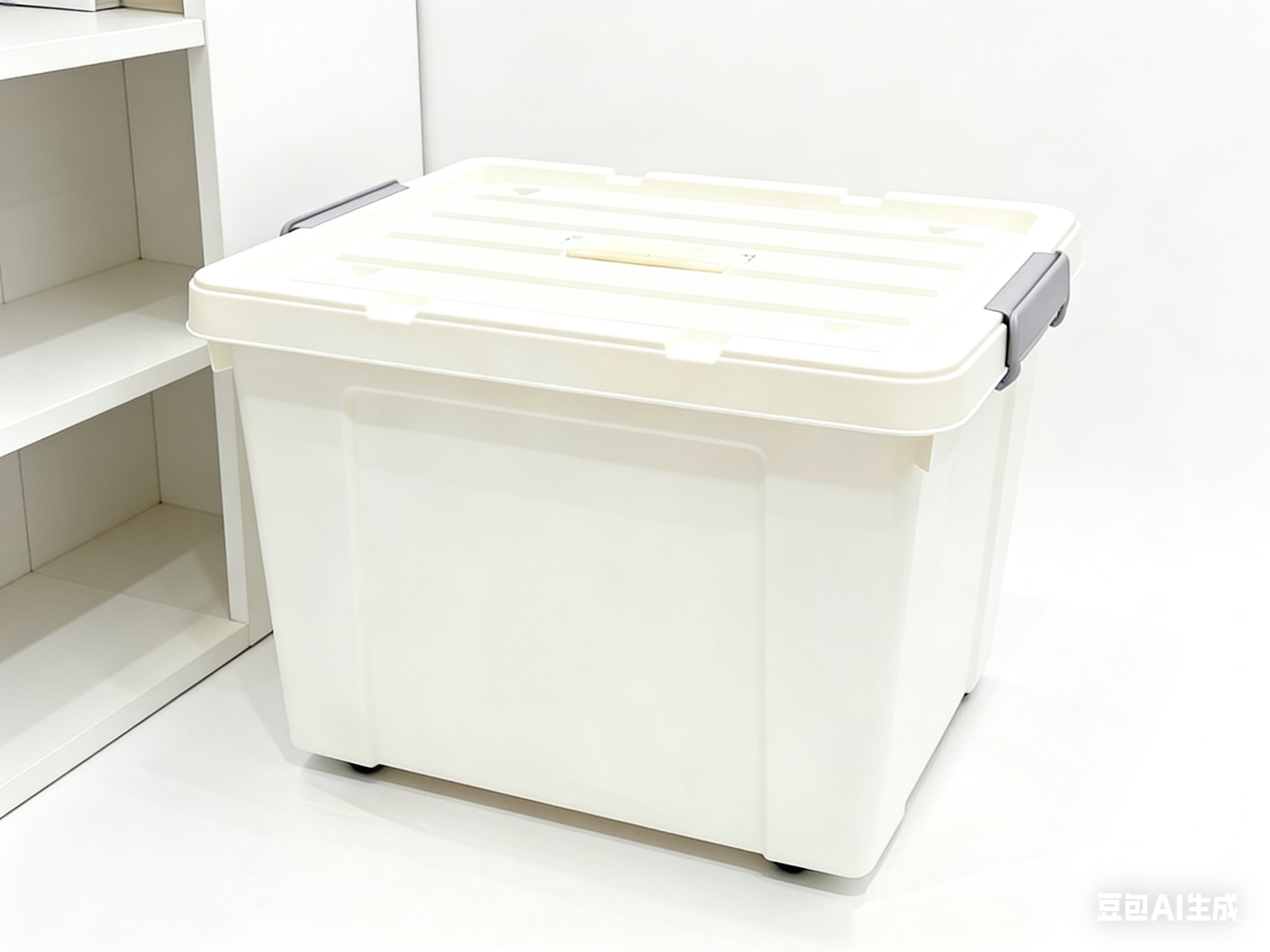 White plastic storage box, organizing box, household storage box, fabric food-grade sealed can, multi-functional storage box wholesale, household thickened white storage box with handle, easy to move, organizing box, multi-functional for living room, bedroom and balcony Application Scenario