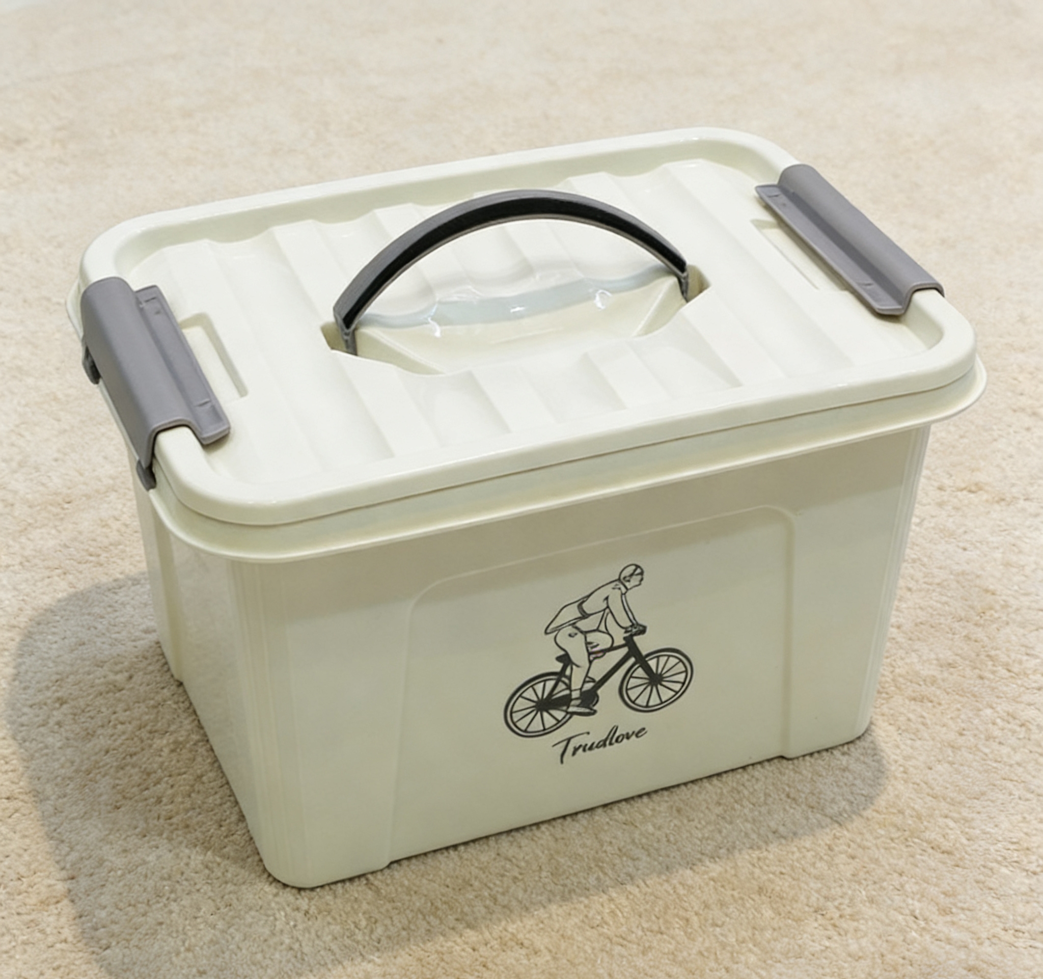 Wholesale of household thickened plastic storage boxes with handles, simple printed organizing boxes, snack, toy and clothing storage boxes, large-capacity organizing boxes Specification image