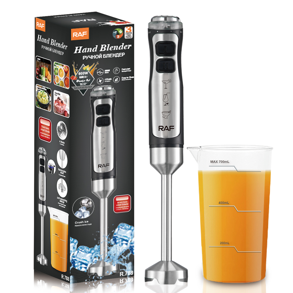 RAF European standard cross-border new stainless steel hand-held stick blender, multi-functional household food cooking, supplementary food baking Item Picture