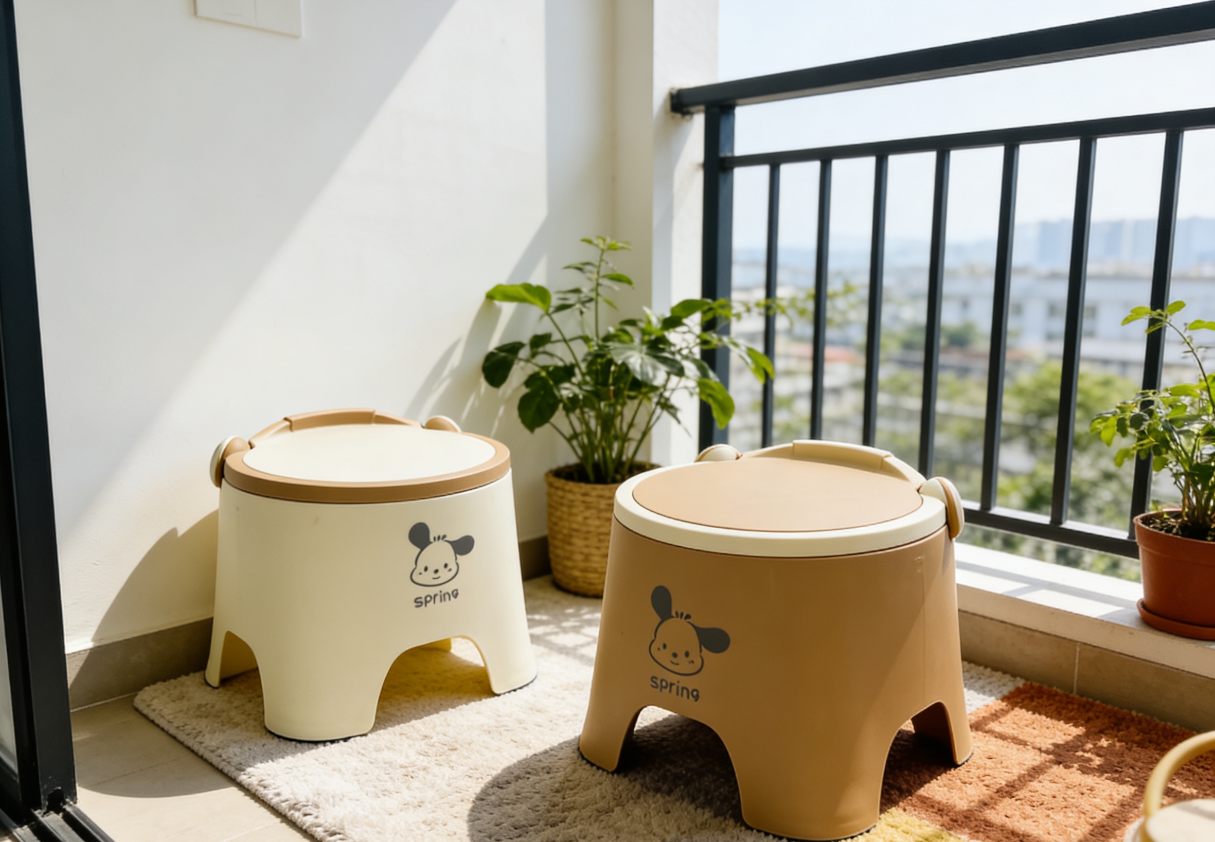 Children's bathroom anti-slip stool, cartoon dog-shaped plastic uncovered low stool, household small stool, cartoon dog-shaped plastic stool, thickened anti-slip children's household uncovered low stool wholesale Application Scenario