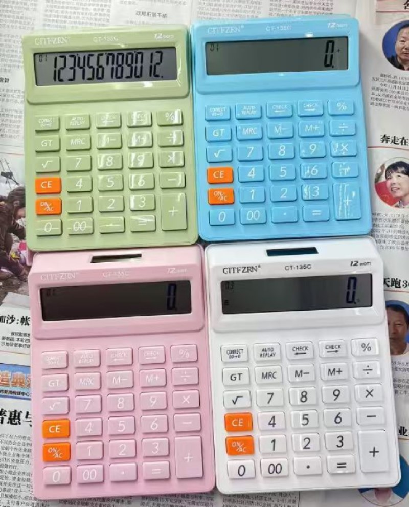 CT-135C彩色计算器多功能便携式办公学习用计算器多色款高颜值计算器2026新款女神款计算机办公室calculator