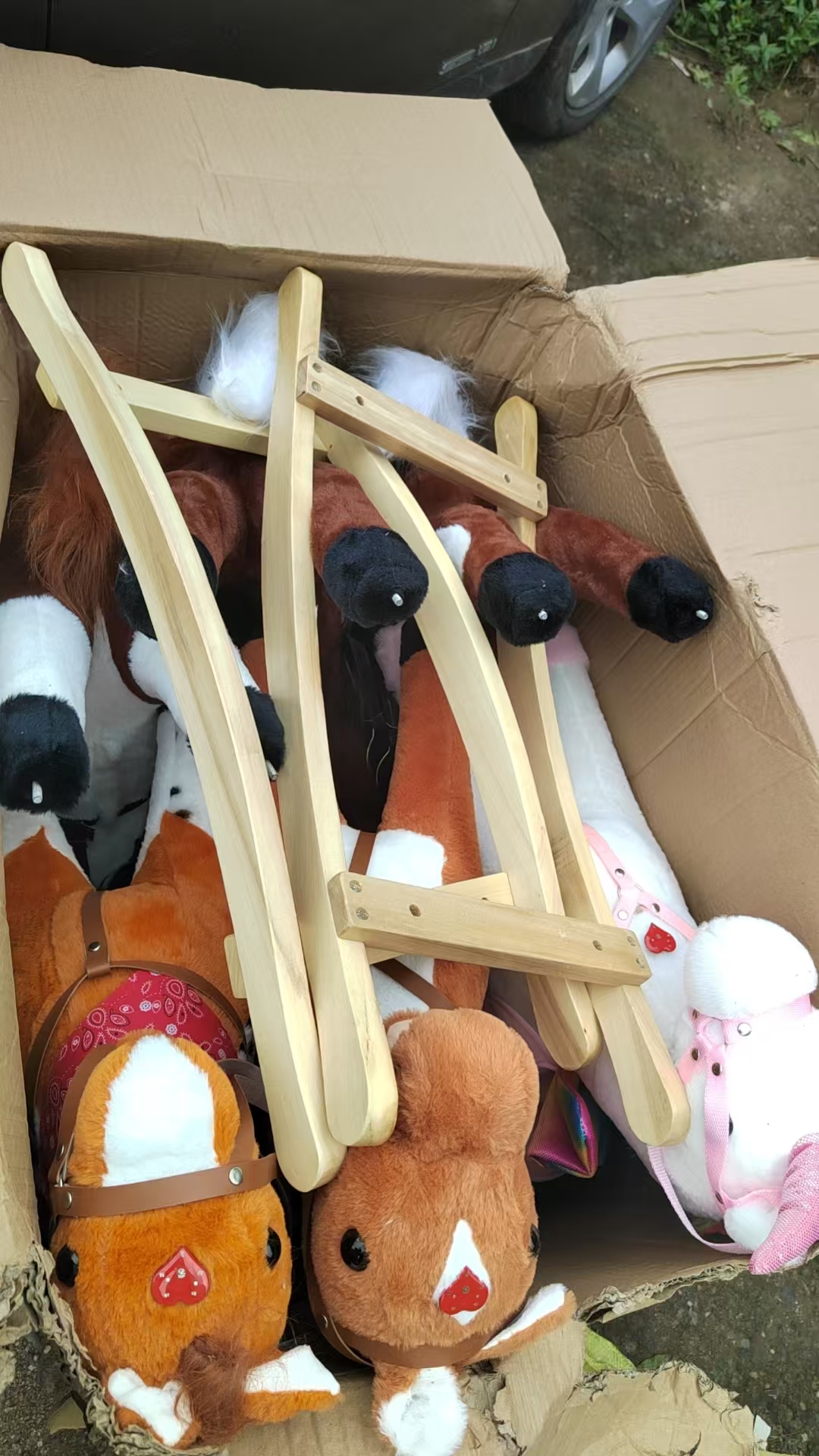 马年/摇摇马/旋转木马音乐盒/生肖马皮革公仔白底实物图