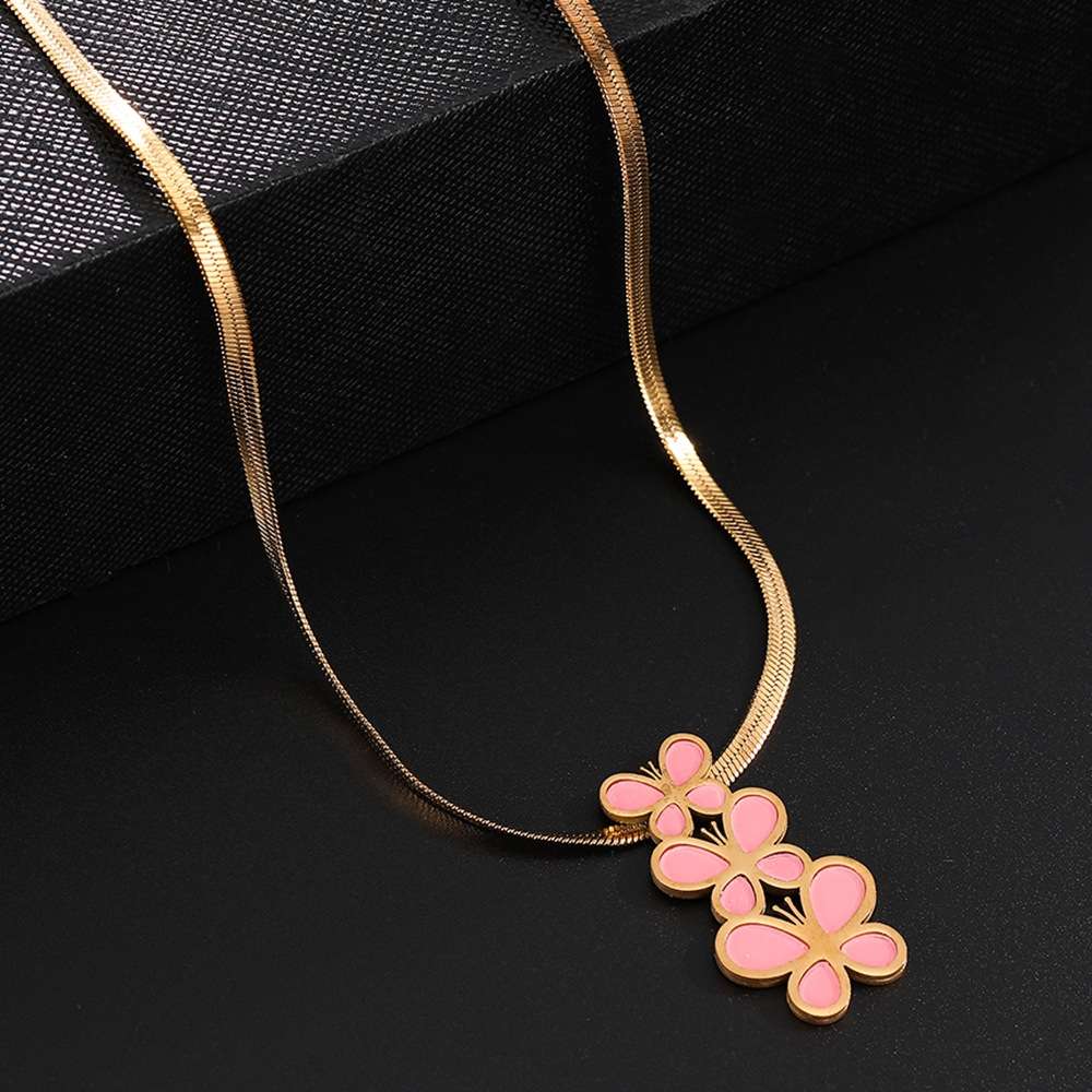 刀片毛衣链金色蝴蝶项链女士项链跨境外贸单品项链夸张时尚项链详情图6