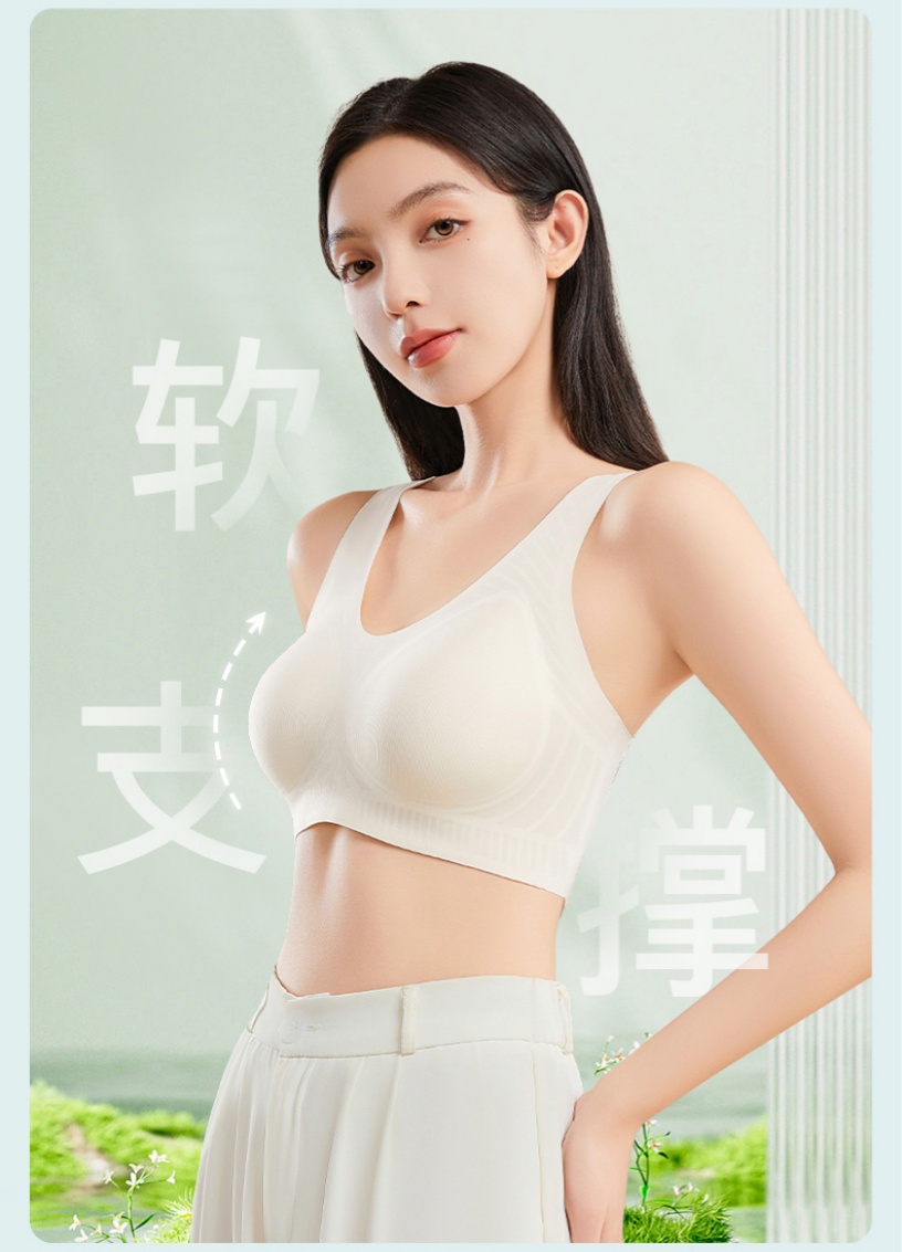 Seamless smooth women's large breasts that make them look smaller, thin undergarments without steel rims, vest style bra, summer full cup seamless bra