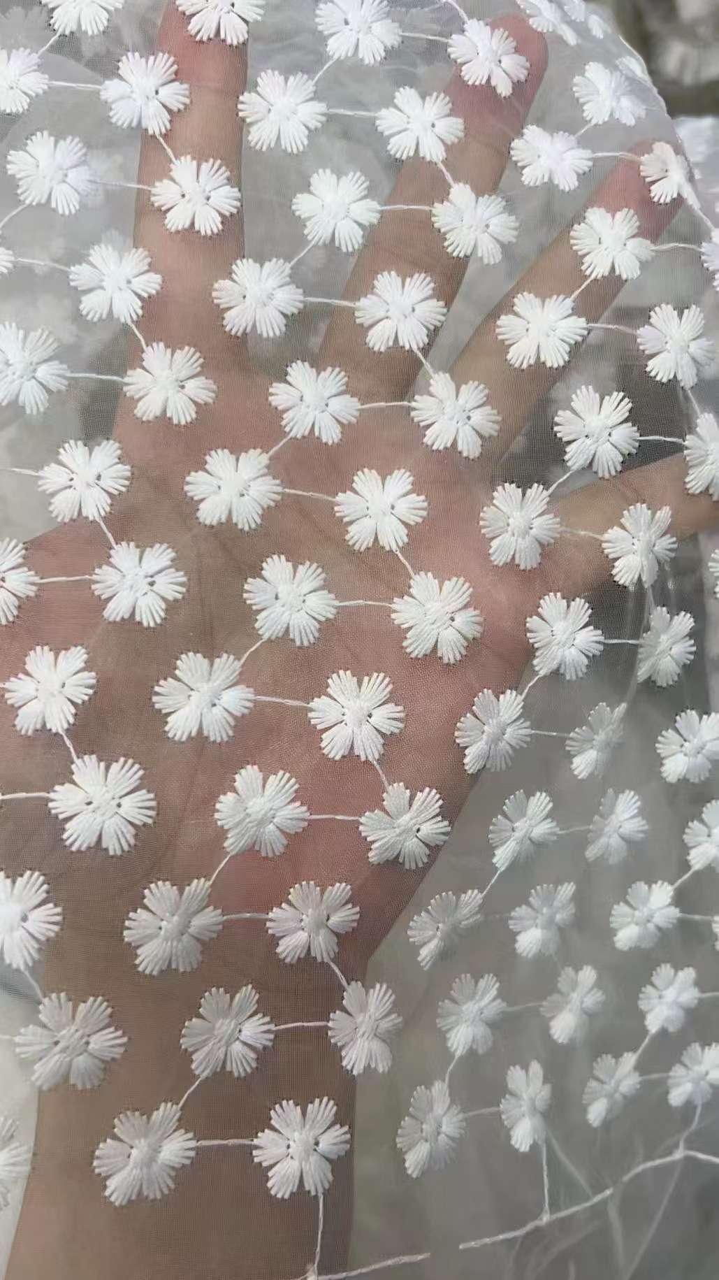 欧根纱牛奶丝满幅刺绣花边纺织辅料中式钉珠织带皮革装饰花边配件