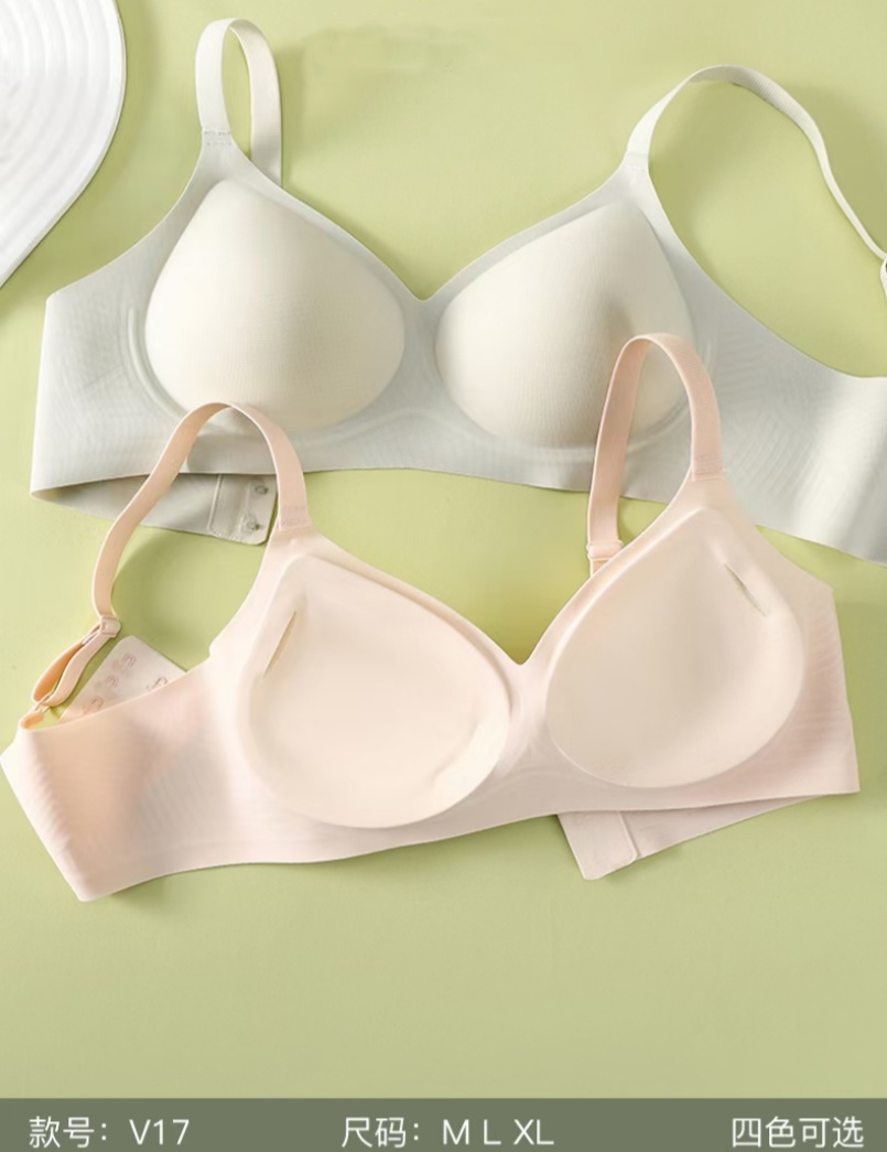 Seamless underwear, thin soft support, no steel ring, beautiful back bra, semi-fixed spaghetti-strap buckle, one-piece vest details Picture