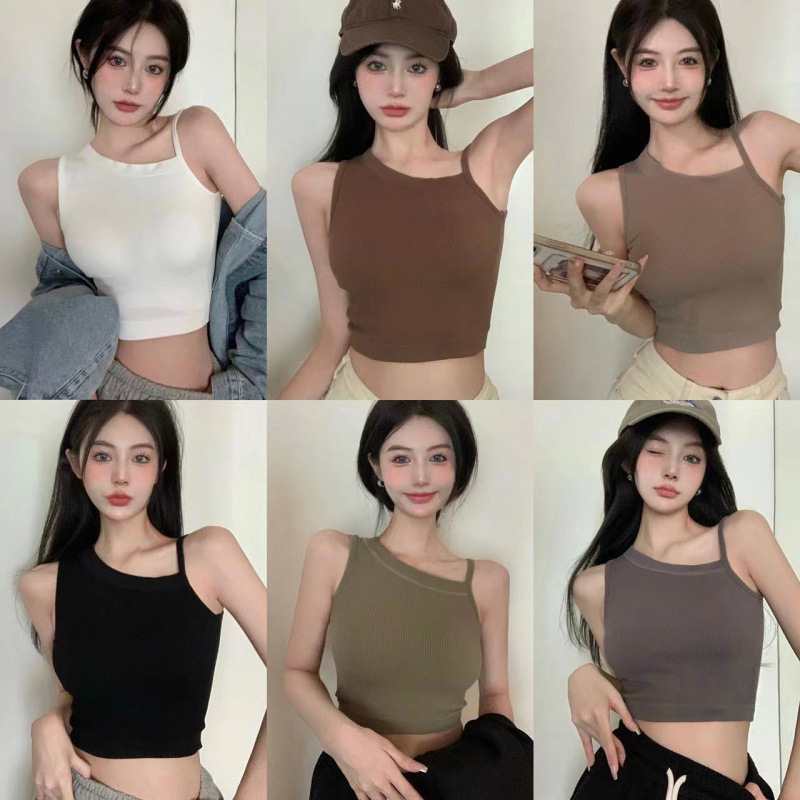 Y22#外贸库存吊带背心辣妹露肩内衣吊带小背心女夏季修身显瘦性感外穿内搭打底衫上衣女士吊带裹胸QNI