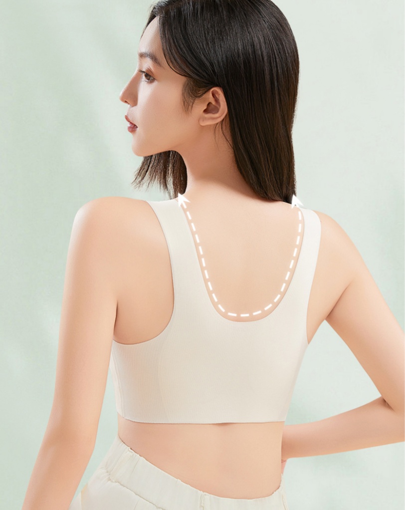 Seamless smooth women's large breasts that make them look smaller, thin undergarments without steel rims, vest style bra, summer full cup seamless bra Item Picture